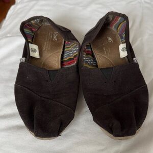 TOMS Men's Dark Brown Canvas Slip-Ons